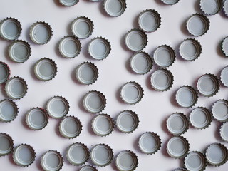 bottle caps isolated white background