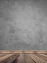Parede de cimento queimado com piso de madeira - Wall texture burnt cement modern