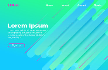 Abstract background design with dynamic shape. Landing page template for website