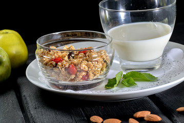 healthy breakfast with yogurt and granola