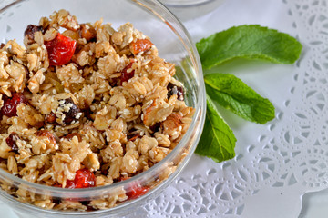 healthy breakfast with yogurt and granola