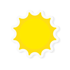 yellow sun icon- vector illustration