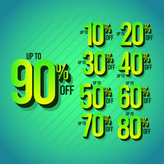 Sale Discount up to 90% off Set Vector Template Design Illustration