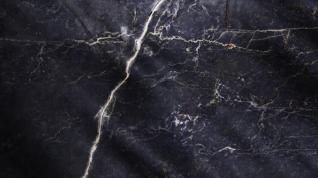 Waving Black marble fabric cloth. 