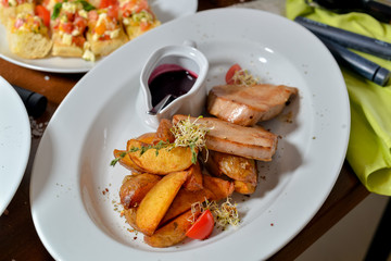 grilled chicken with vegetables