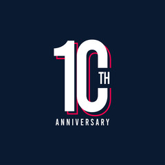 10 Th Anniversary Vector Template Design Illustration