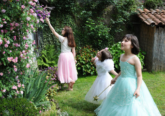 little princesses in the garden