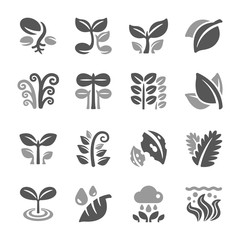 plant and leaf icon set,vector and illustration