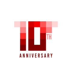 10 th Anniversary Pixel Model Vector Template Design Illustration