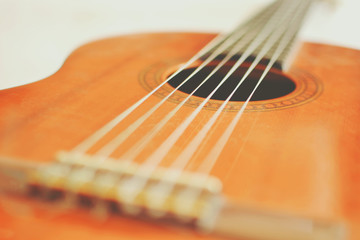 close up of classical guitar