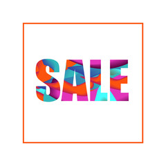 The word Sale. Banner about the sale and discounts. Abstract colorful cover