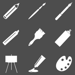 Vector Set of  Art,  Painting and Drawing Icons