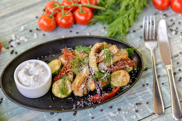 chicken with vegetables and rice