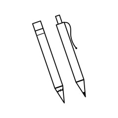 Pen and pencil vector icon. 