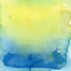 Blue Yellow Watercolor Background 