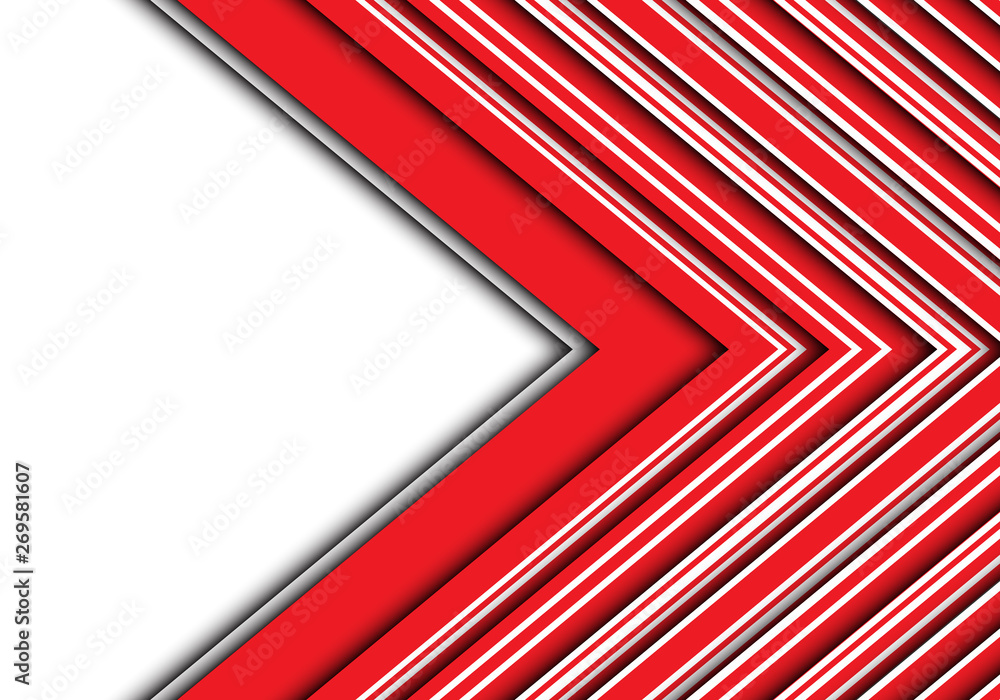 Poster abstract red lines arrow direction on white blank space design modern futuristic background vector i
