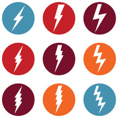 Vector Set of Thunder Lighting Icons