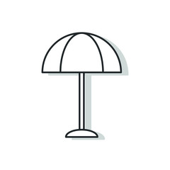 Beach umbrella symbol icon