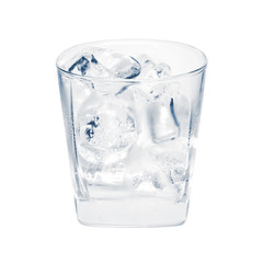 ice in glass isolated on white