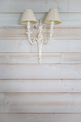 wall sconce hanging on the wall wooden painted white vintage