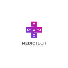 Medical Technology Logo Design Vector