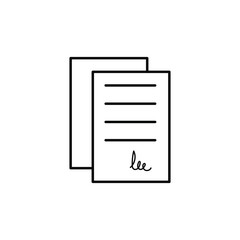 Signed document icon. Mobile concept