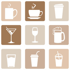 Vector Set of Drinks Icons