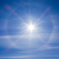 fantastic beautiful sun halo phenomenon. Amazing sun halo phenomenon. Square image