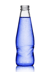 .small bottle with liquid on a white background