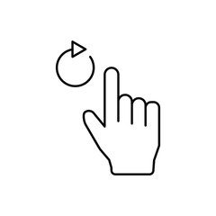 Rotate vector line Icon. Hand click.