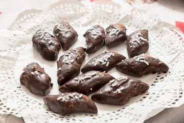 Tasty Chocolate covered biscuits view