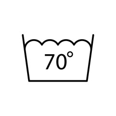 Water temperature 70 line icon