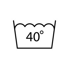 Water temperature 40 line icon