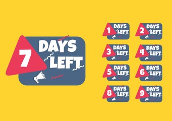 set of number days left countdown vector illustration template, can be use for promotion, sale, landing page, template, ui, web, mobile app, poster, banner, flyer