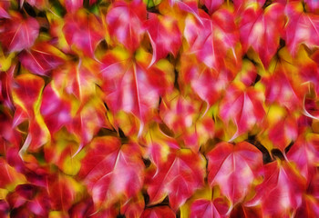 Naklejka na ściany i meble fractal picture of colorful autumn leaves