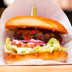 Restaurant dish - beef hamburger