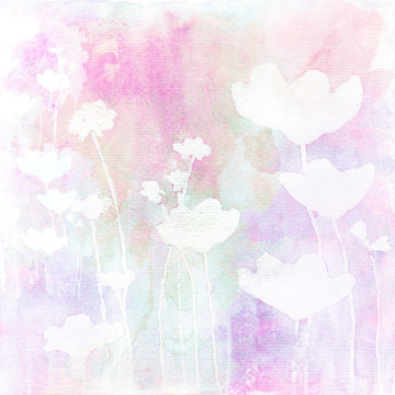 Poppy Watercolor Resist Background