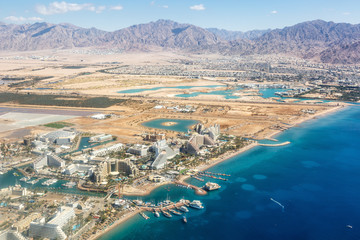 Eilat Israel beach aerial view photo city Red Sea Aqaba travel