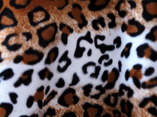 Closeup Leopard leather fabric background.
