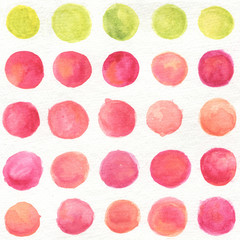 Watercolor Dots Pink & Green