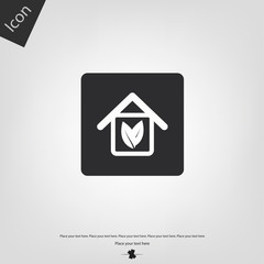 Eco house icon. Vector illustration sign