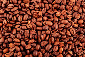 Coffee beans closeup background
