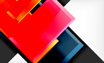 Bright colorful square shape blocks geometrical background