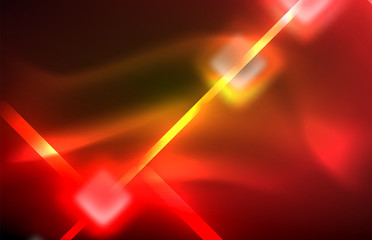 Neon shiny light lines on black, techno modern template