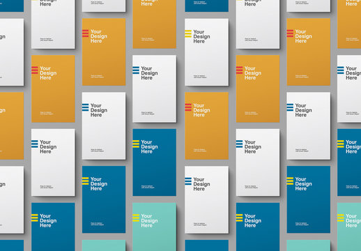 36 Arranged Vertical Business Cards Mockup