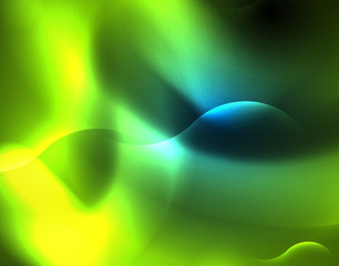 Neon glowing wave lines, blue hi-tech futuristic abstract background template