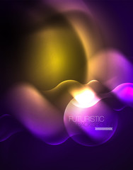 Shiny metallic neon waves vector design