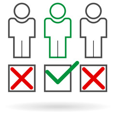 flat icon for selecting a candidate for the position