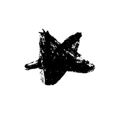 Ink vector brush stroke star. Vector illustration. Grunge texture.