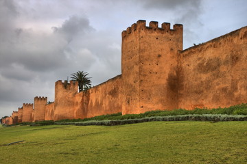 Surrounding walls of Necropolis of Cellah in Rabat, Morocco